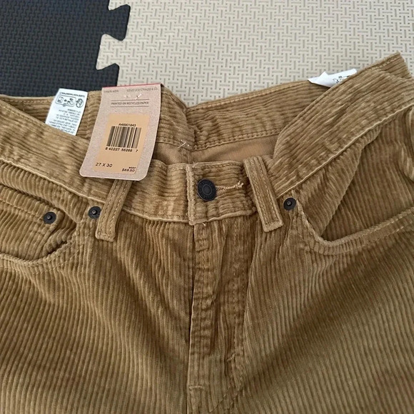 Levis Mens Corduroy Pants 27x30 Irregular Brown Cotton New With Tags MSRP $69.50 - Picture 6 of 6
